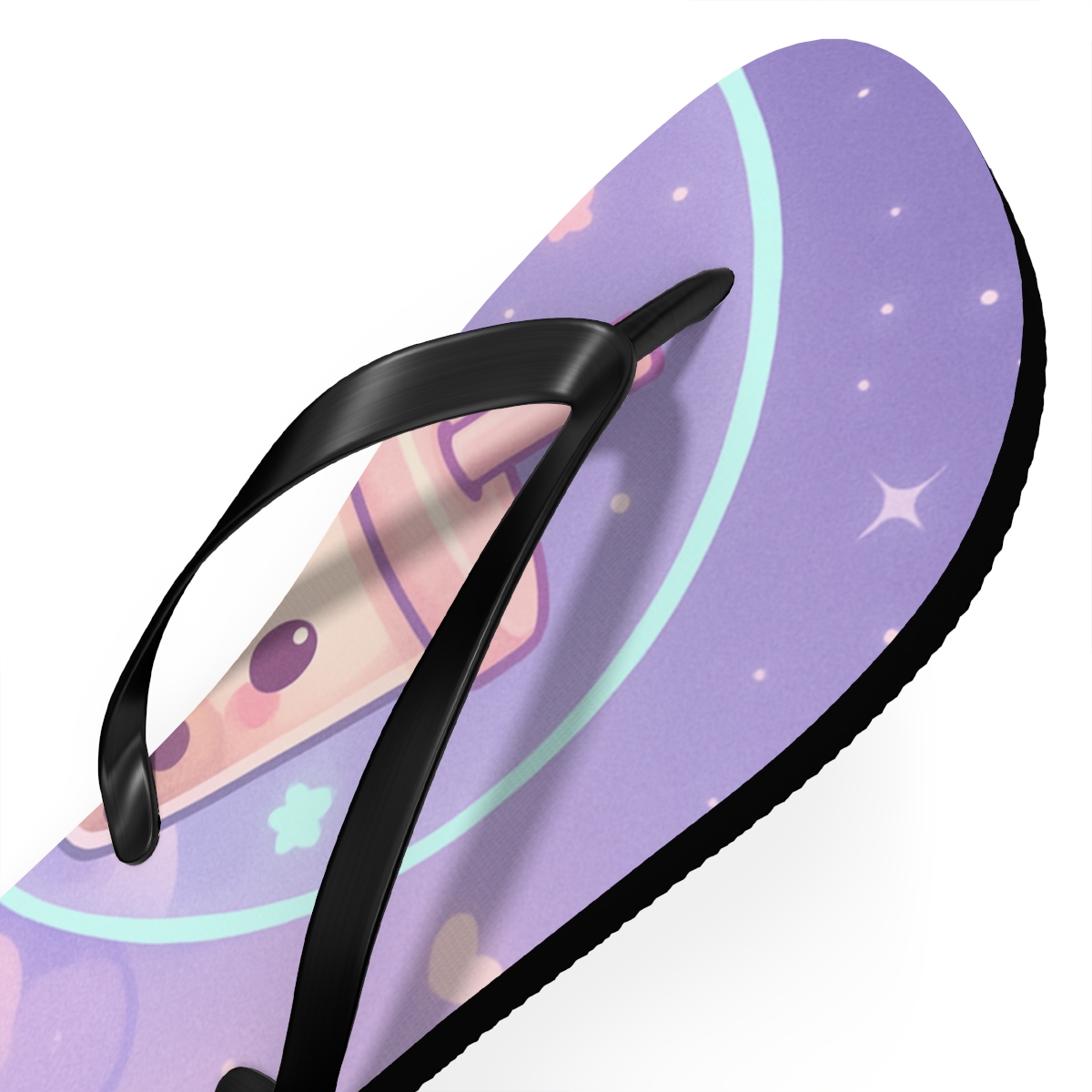 Nebula Bubble Tea Buddies trendy printed flip flops
