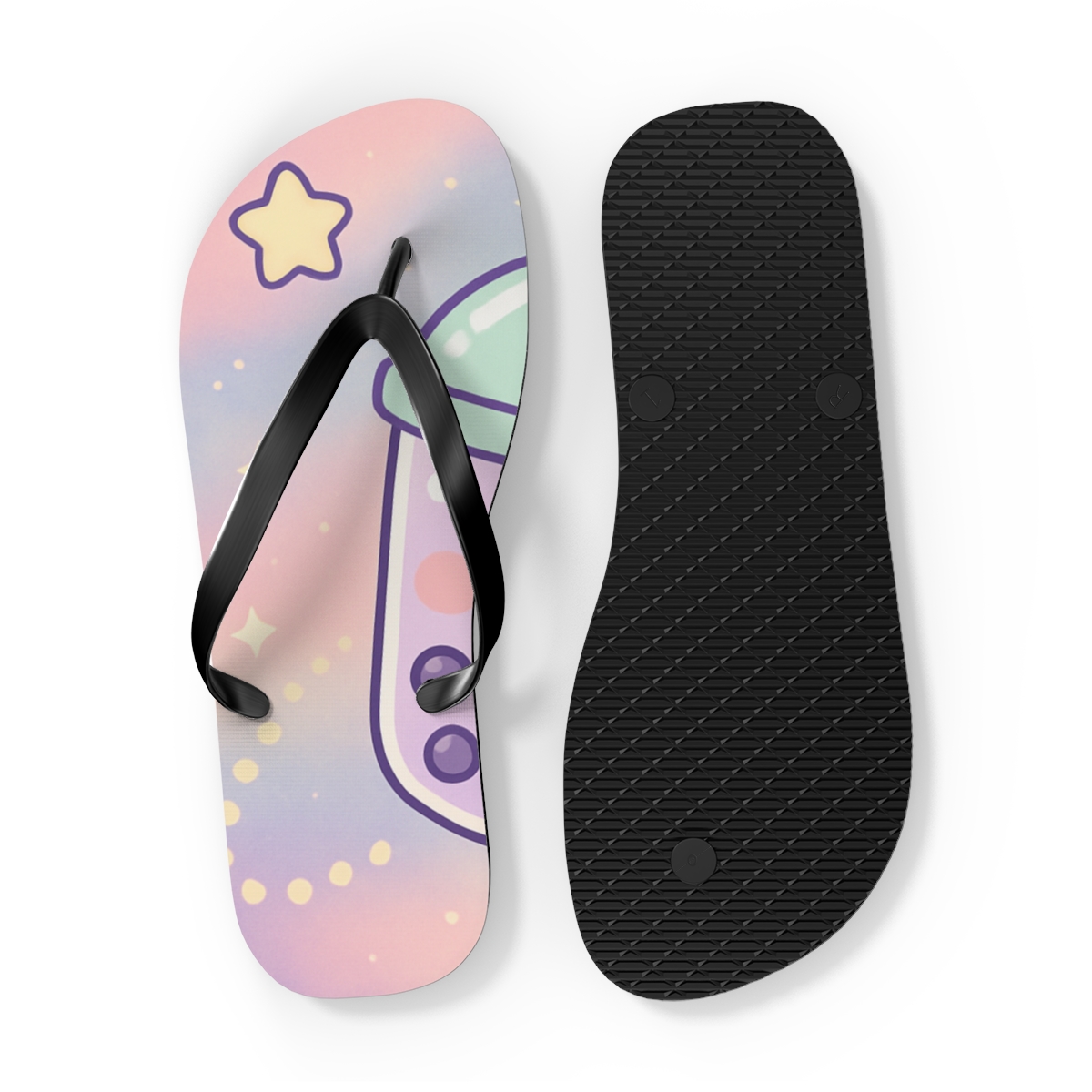 Nebula Bubble Tea Constellation designer logo flip flops