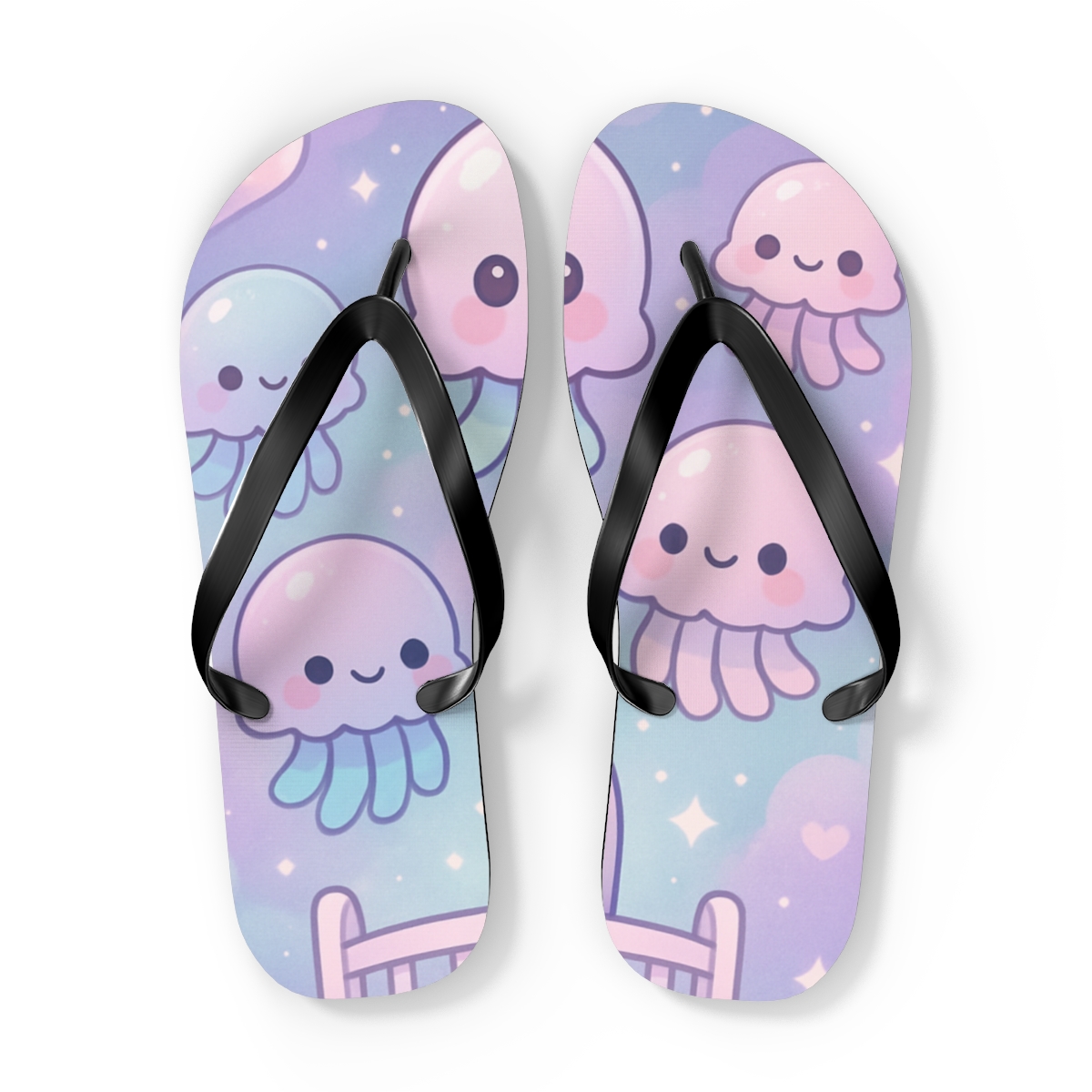 Nebula Jellyfish Nursery personalized beach flip flops