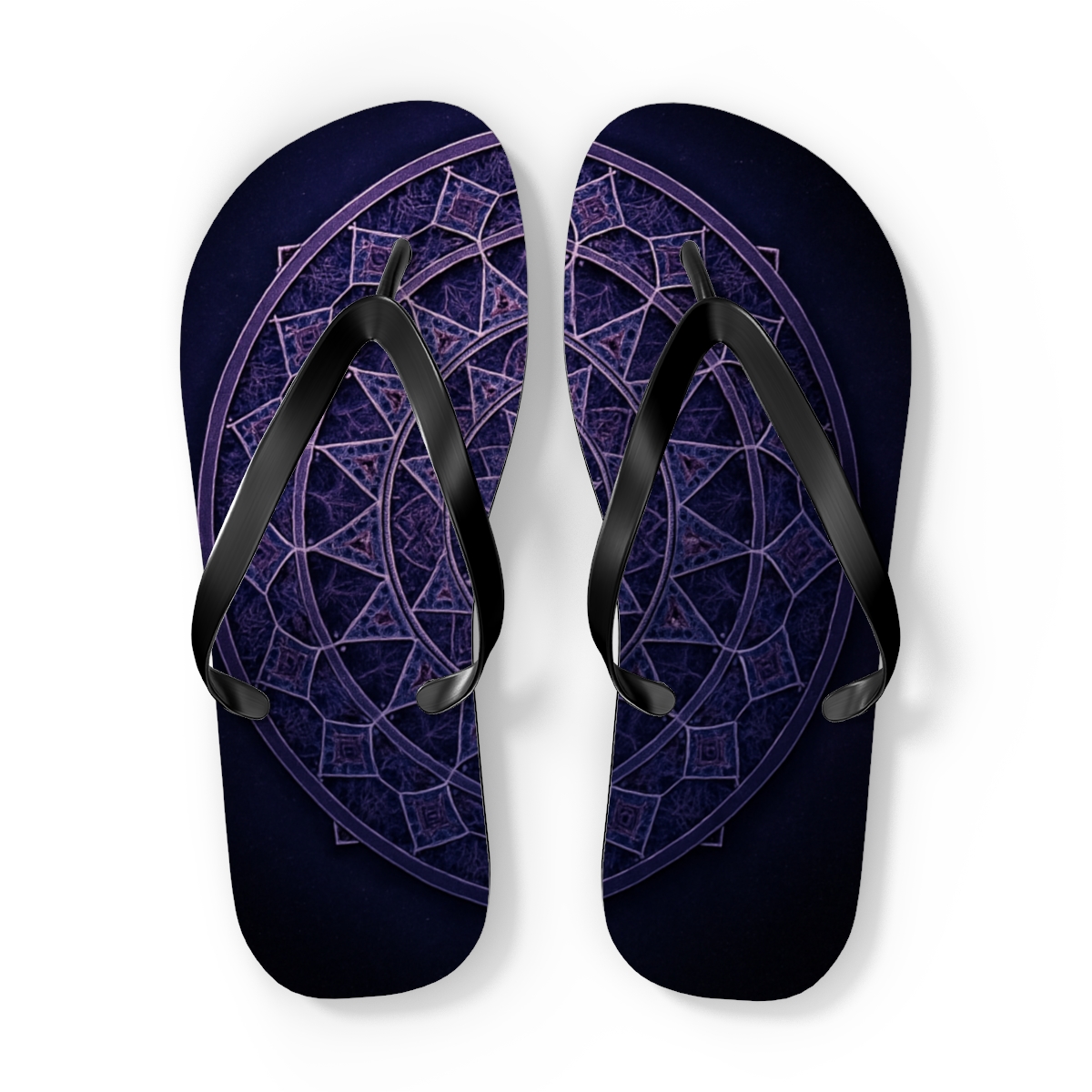 Nebula Lattice Mandala Core unique graphic flip flops