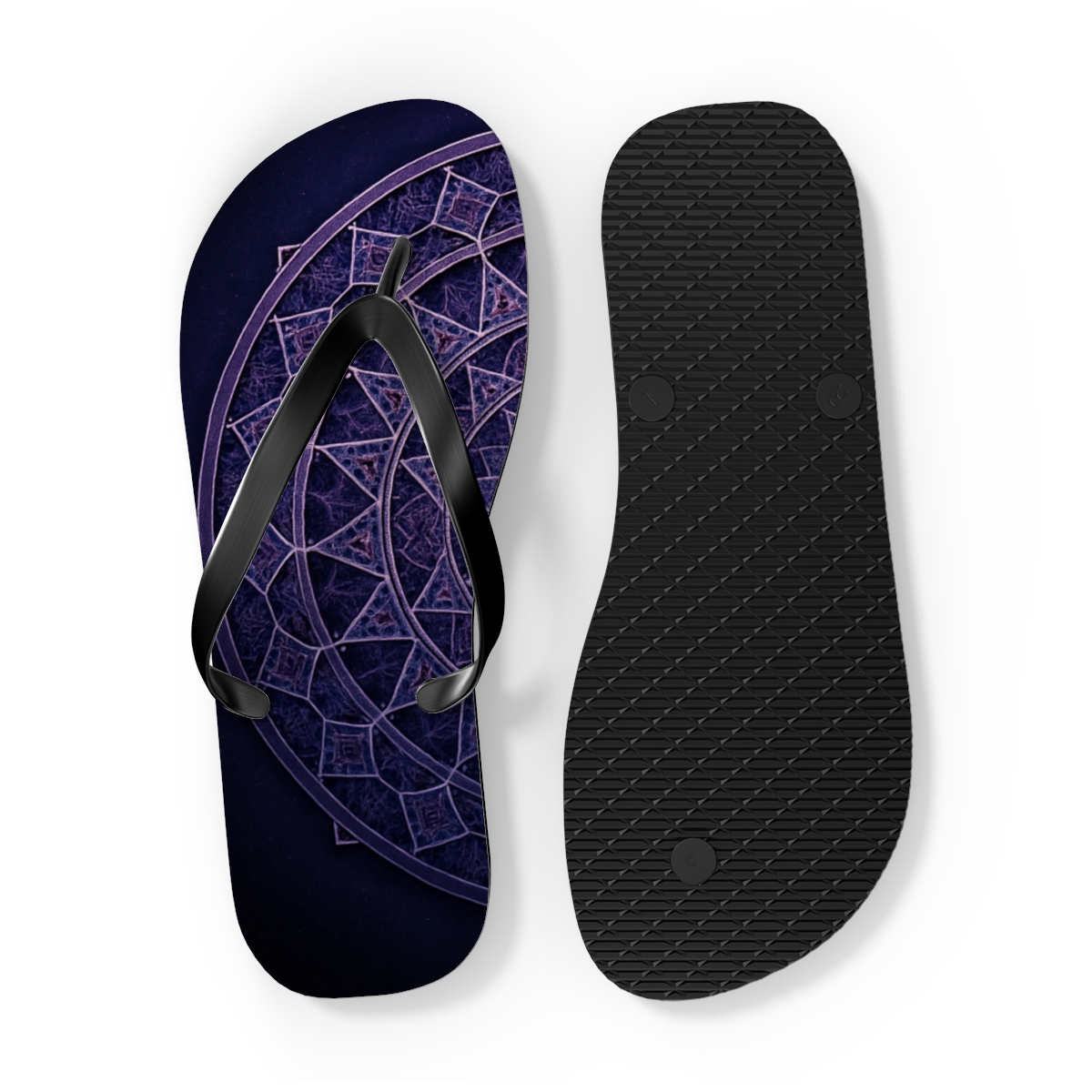 Nebula Lattice Mandala Core unique graphic flip flops