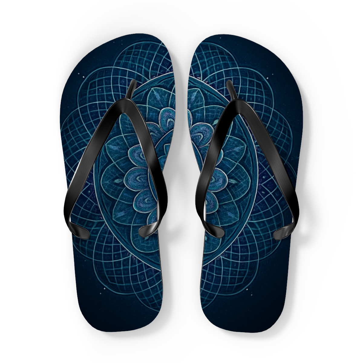 Nebula Lattice Rosette Array designer logo flip flops