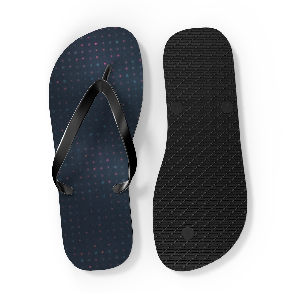 Nebula Particle Grid Drift trendy printed flip flops