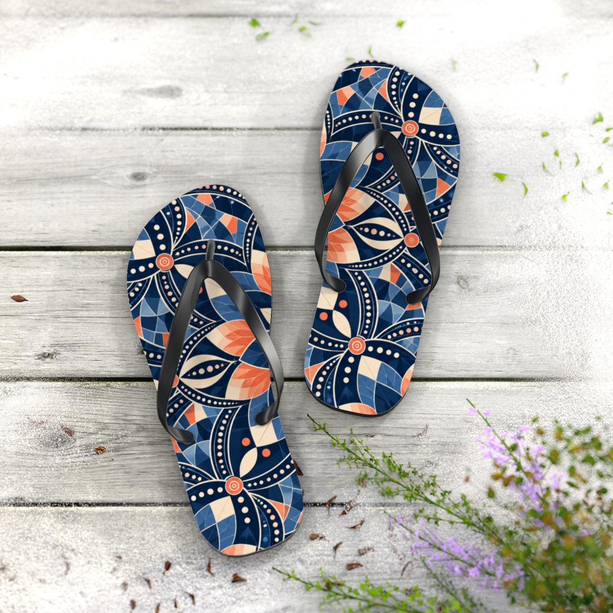 Nerine Facet Vein Chorus personalized beach flip flops [AI-b9b99577-85816bf52a31]