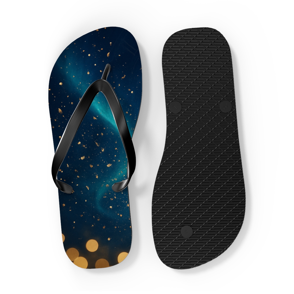 New Year Aurora Confetti trendy printed flip flops