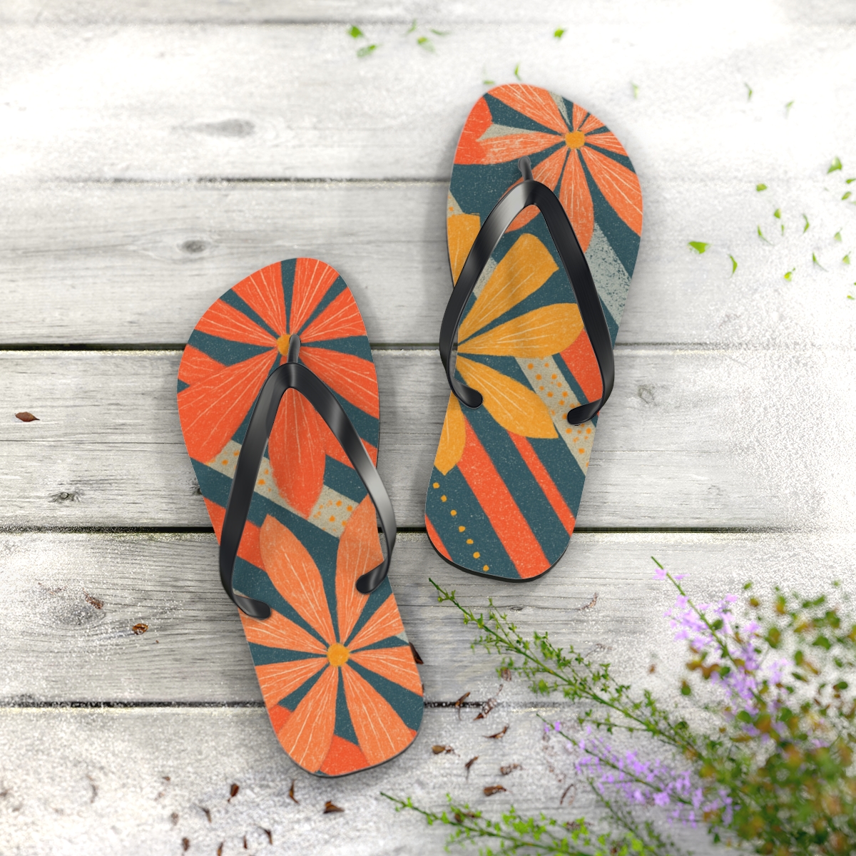 Nova Blossom Stripe Harmonics soft sole flip flops