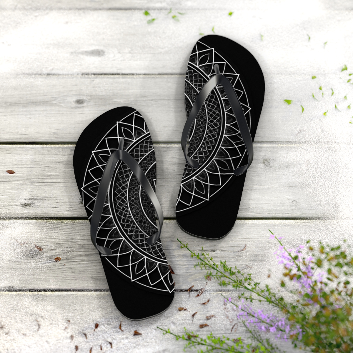 Obsidian Lattice Halo colorful rubber flip flops