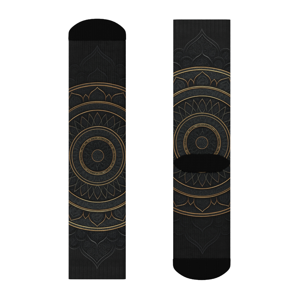 Obsidian Orbit Filigree Mandala sports performance socks