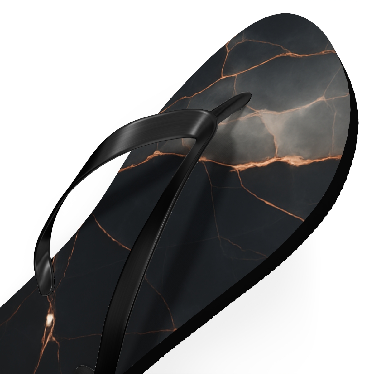 Obsidian Vein Drift trendy printed flip flops