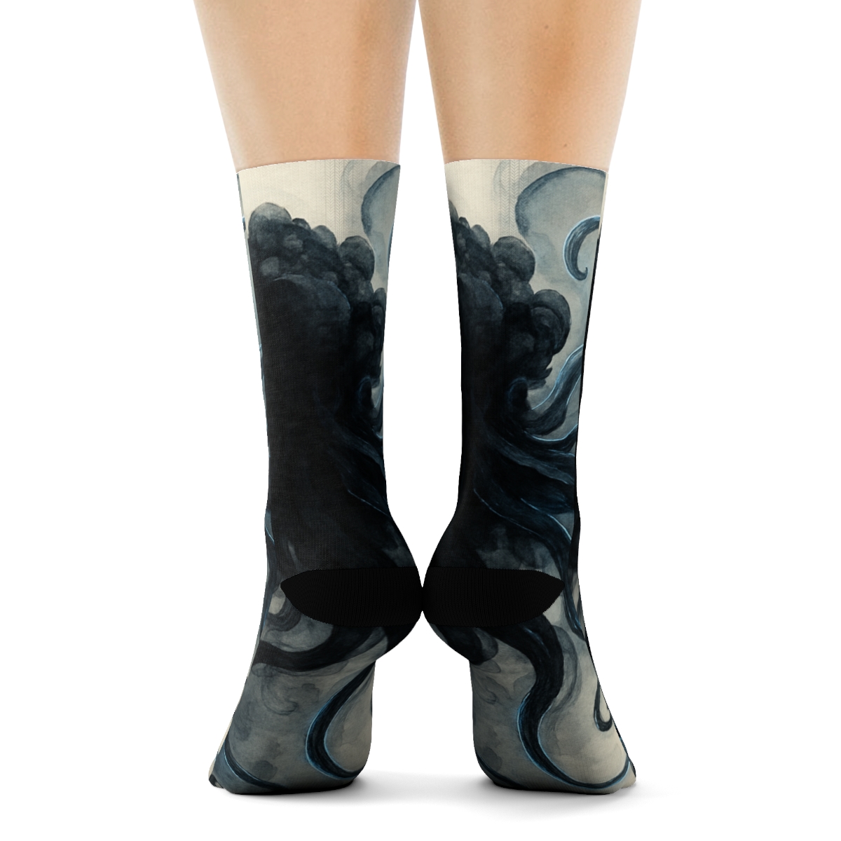 Octopus Ink Bloom Calligraphy designer logo socks