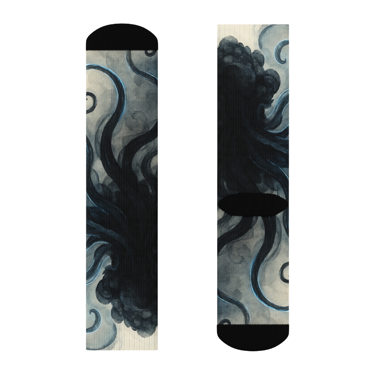 Octopus Ink Bloom Calligraphy designer logo socks