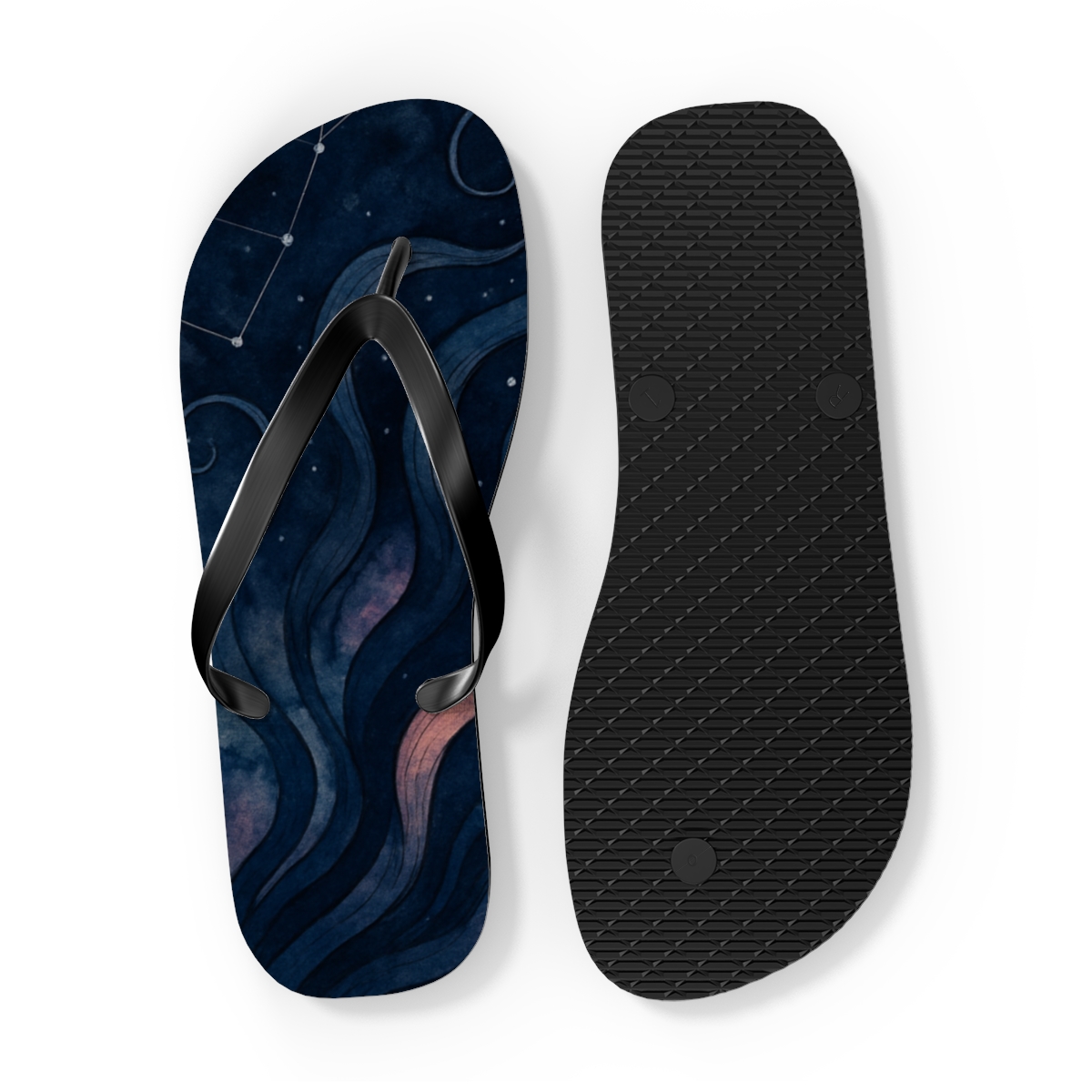 Octopus Ink Constellation Drift trendy printed flip flops