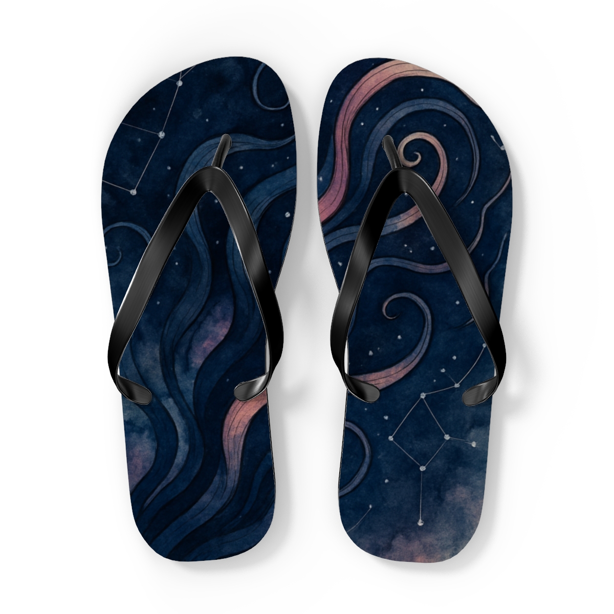 Octopus Ink Constellation Drift trendy printed flip flops