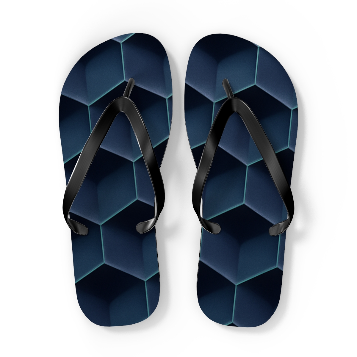 Offset Hexa Ripple Grid trendy printed flip flops