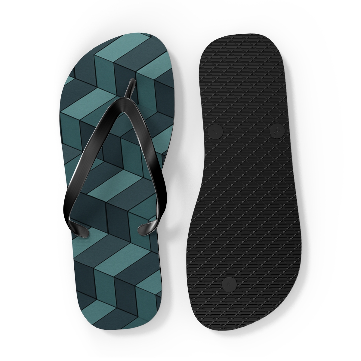 Offset Prism Weave designer logo flip flops