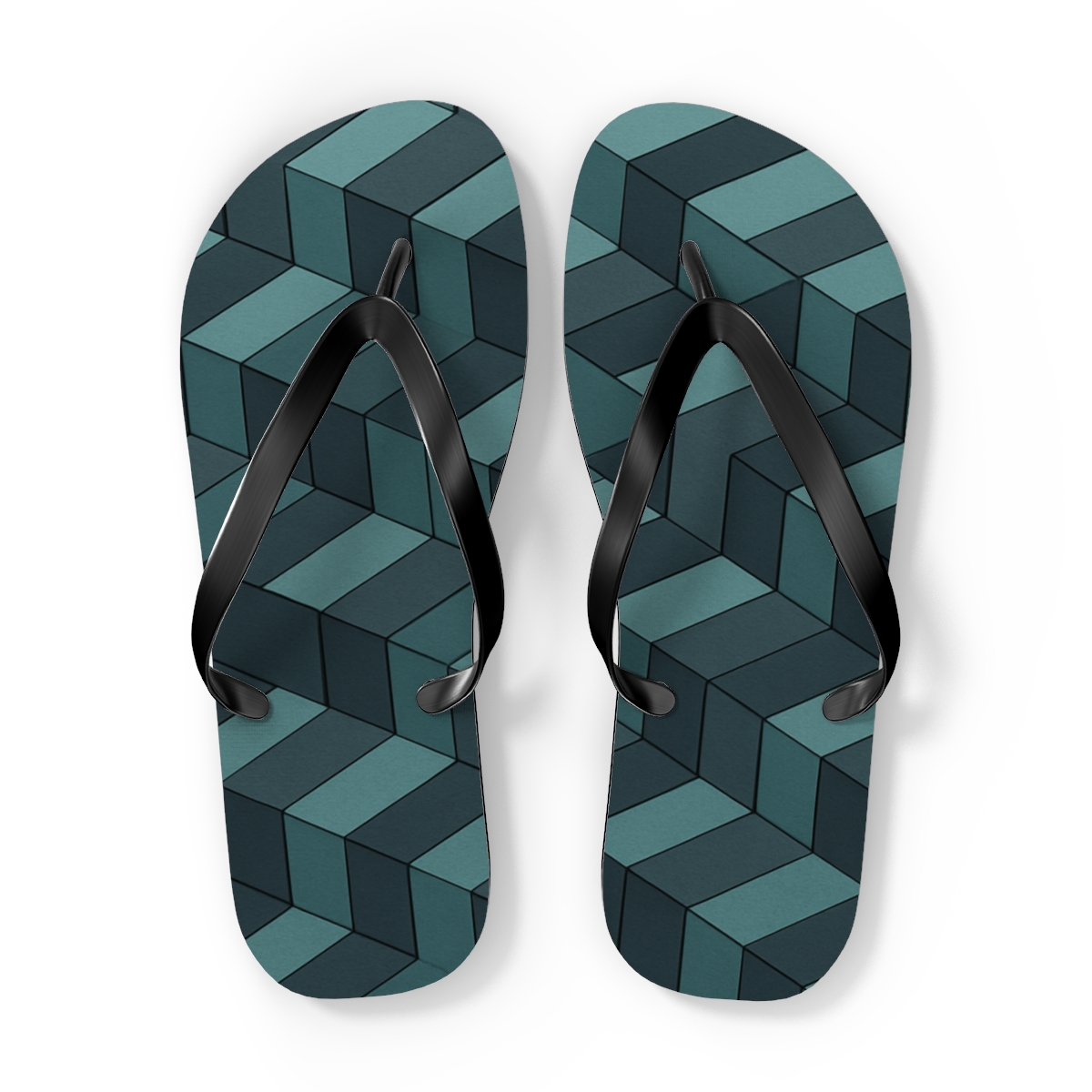 Offset Prism Weave designer logo flip flops