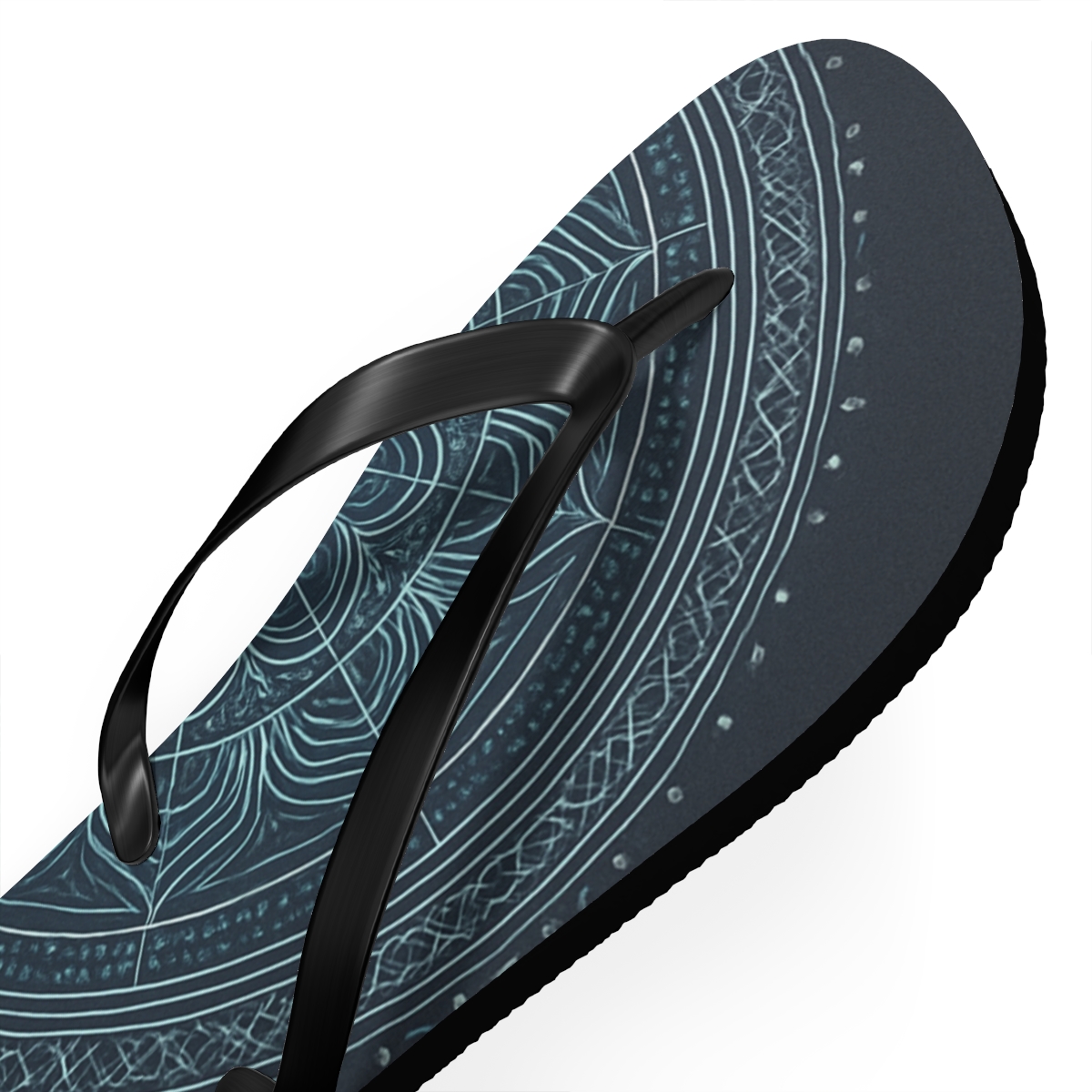 Opaline Circuit Mandala designer logo flip flops