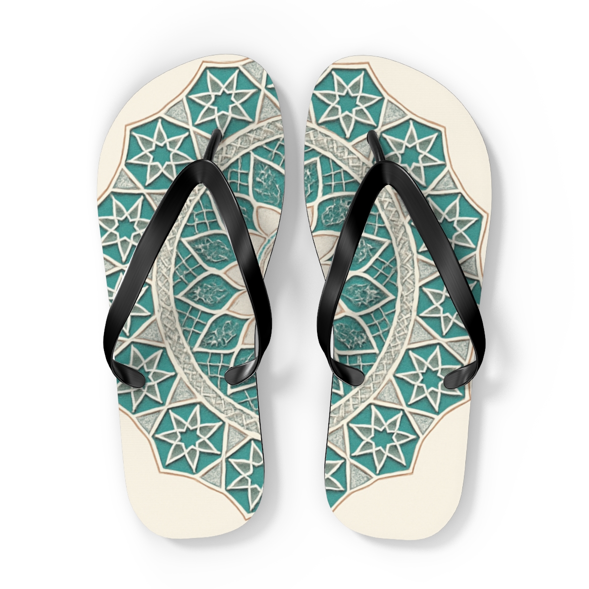 Opaline Lattice Starwheel personalized beach flip flops