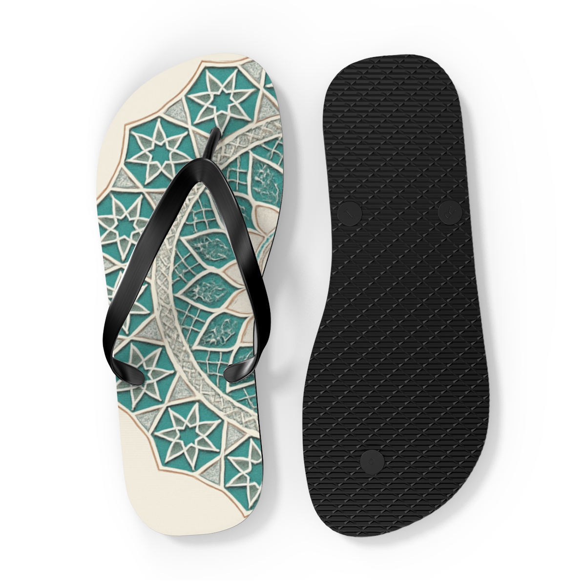Opaline Lattice Starwheel personalized beach flip flops