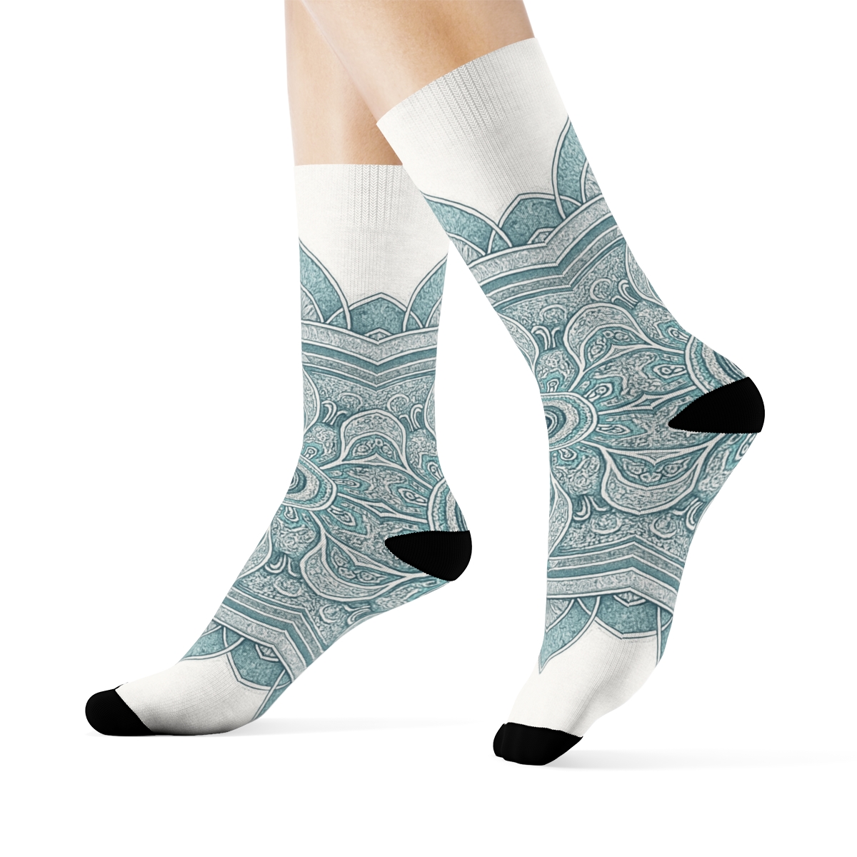 Opaline Orbit Filigree Mandala trendy colorful socks