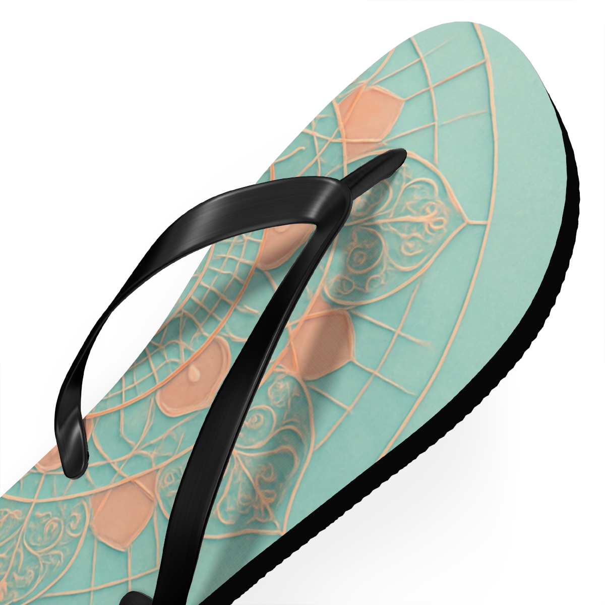 Orbital Filigree Mandala stylish summer flip flops