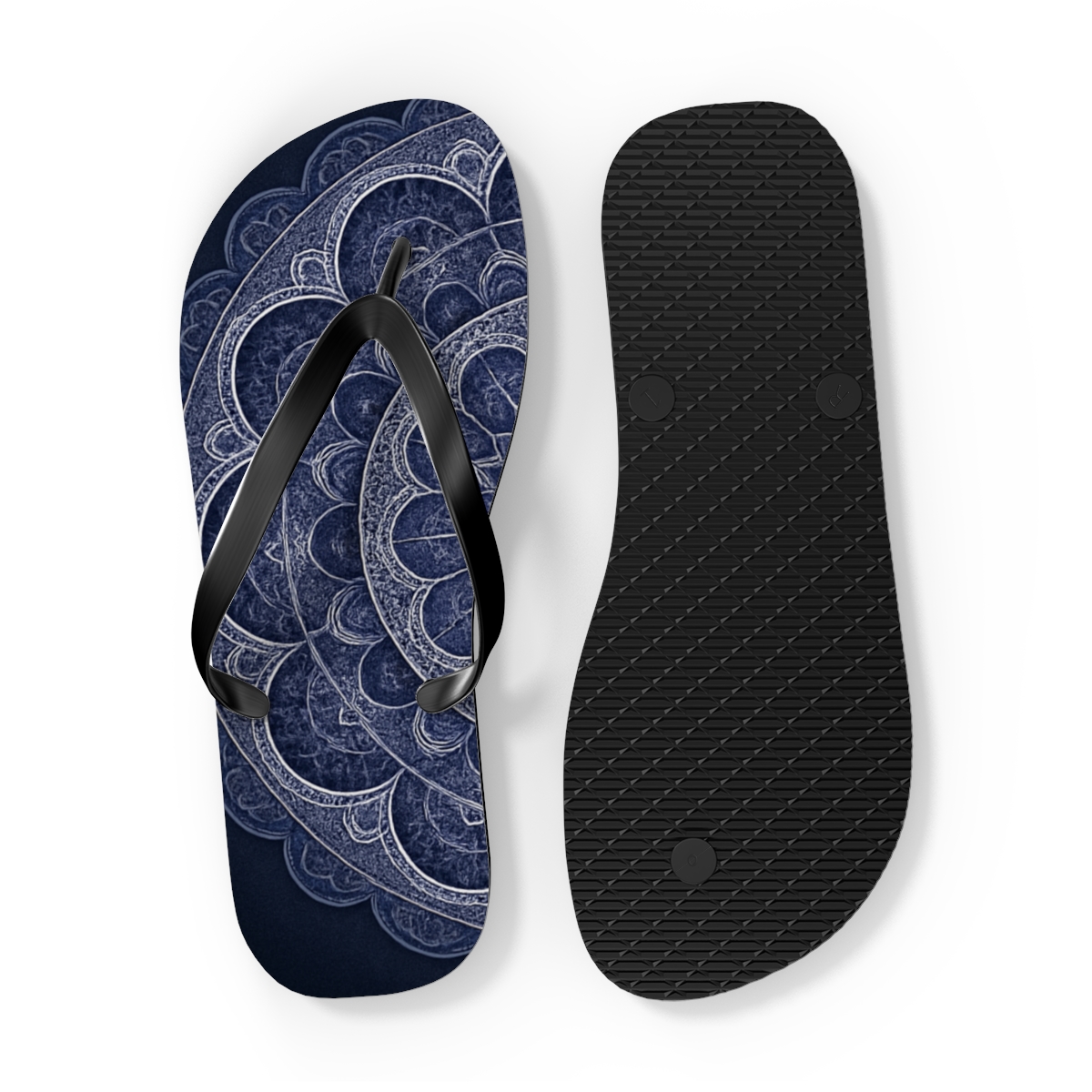 Orbital Lace Mandala unique graphic flip flops