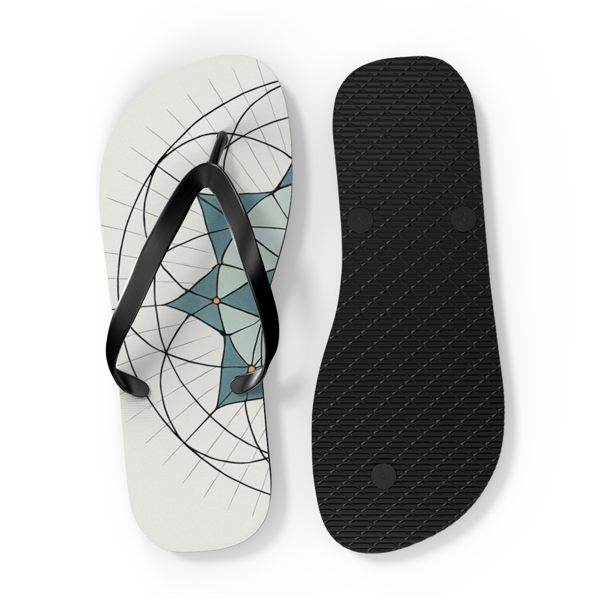 Orbital Lattice Halo trendy printed flip flops