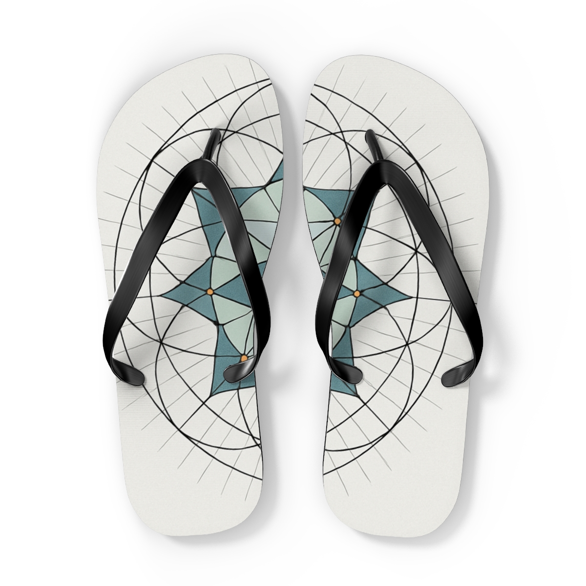 Orbital Lattice Halo trendy printed flip flops