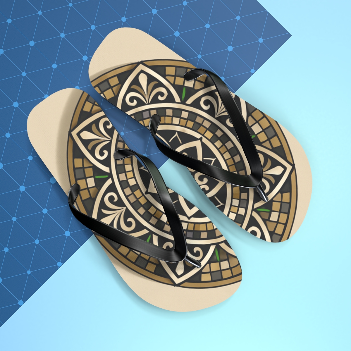 Orbital Lattice Medallion custom flip flops