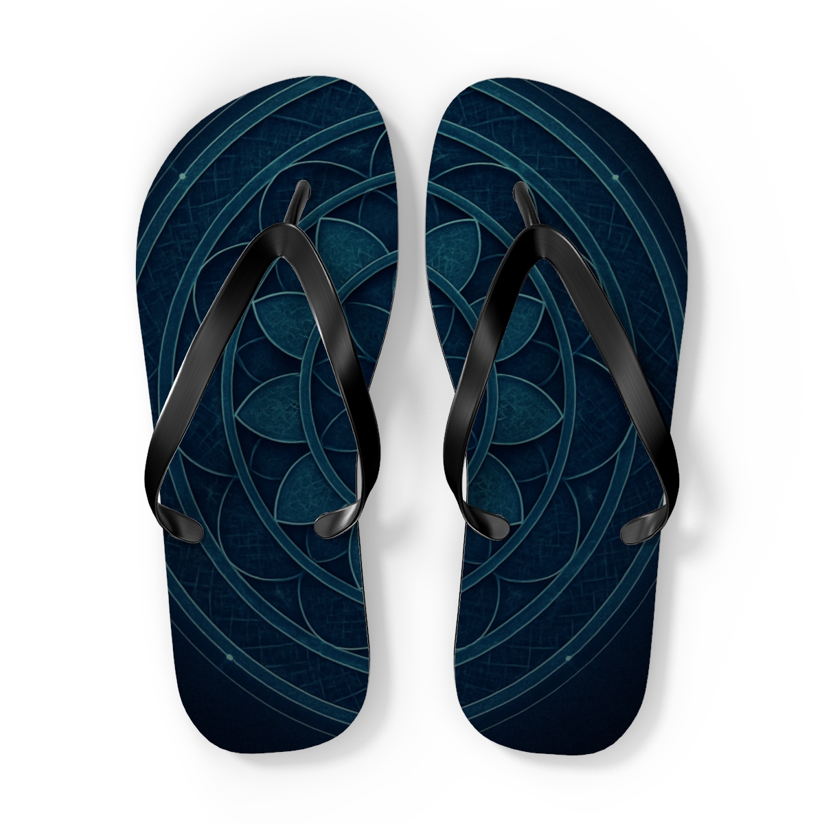 Orbital Petal Array trendy printed flip flops