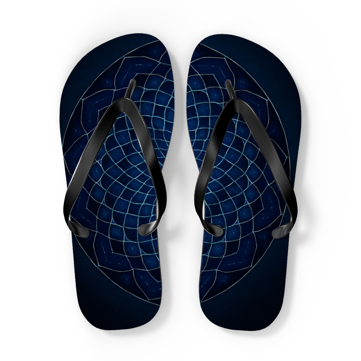 Orbital Petal Helix unique graphic flip flops