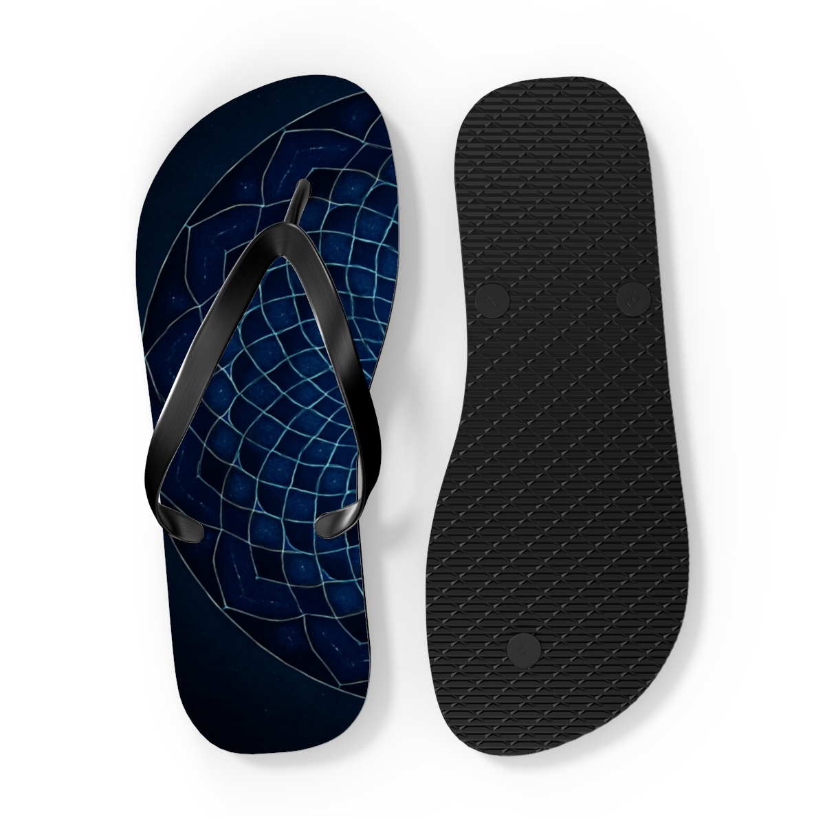 Orbital Petal Helix unique graphic flip flops
