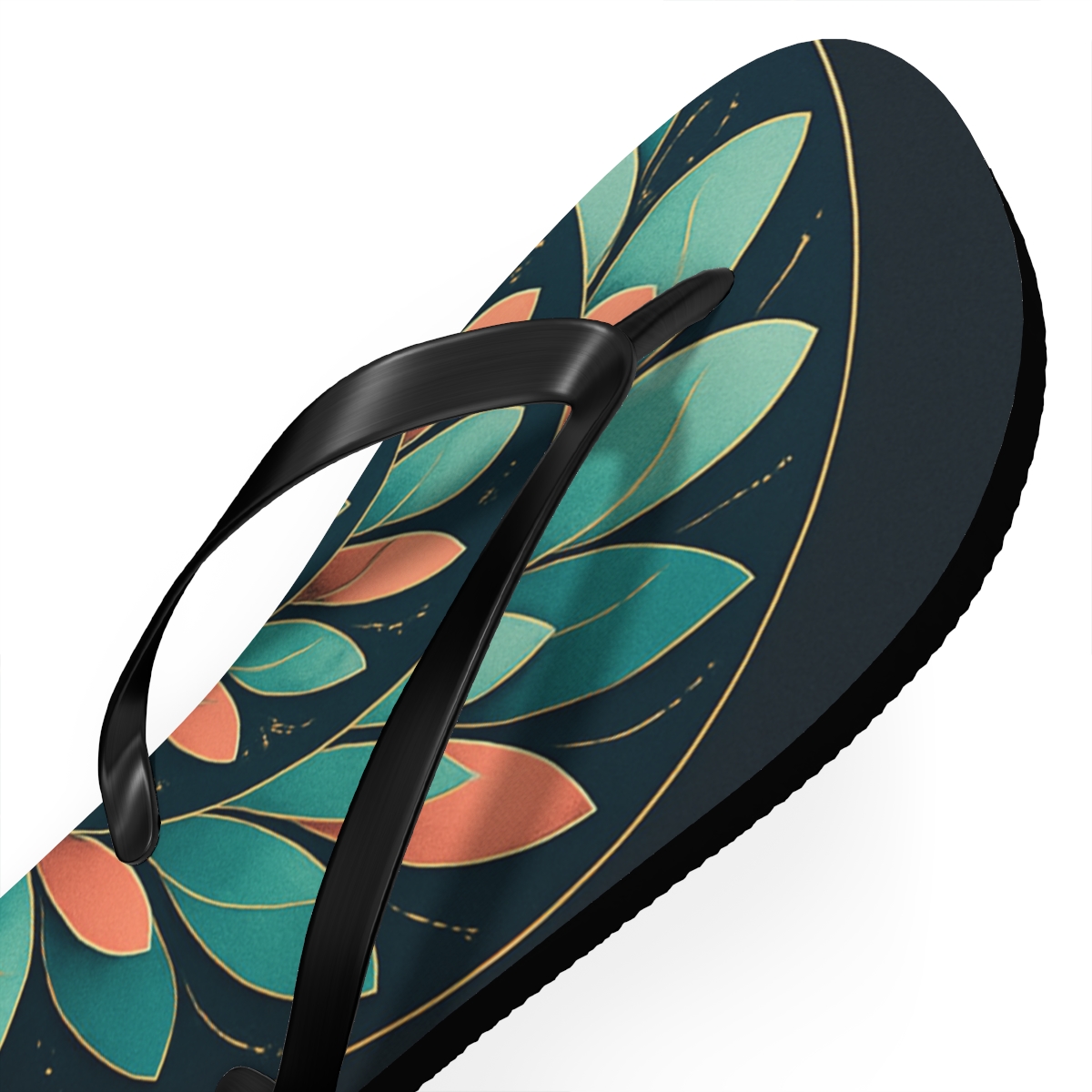 Orbiting Petal Harmonies colorful rubber flip flops