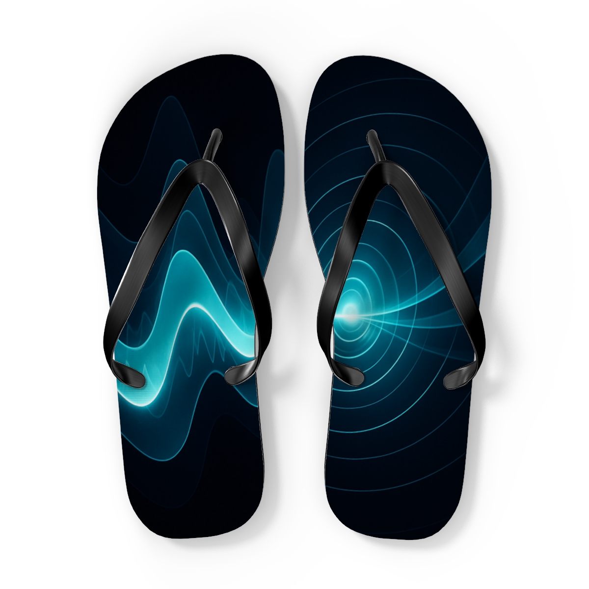 Orca Echolocation Pulse Ribbons personalized beach flip flops