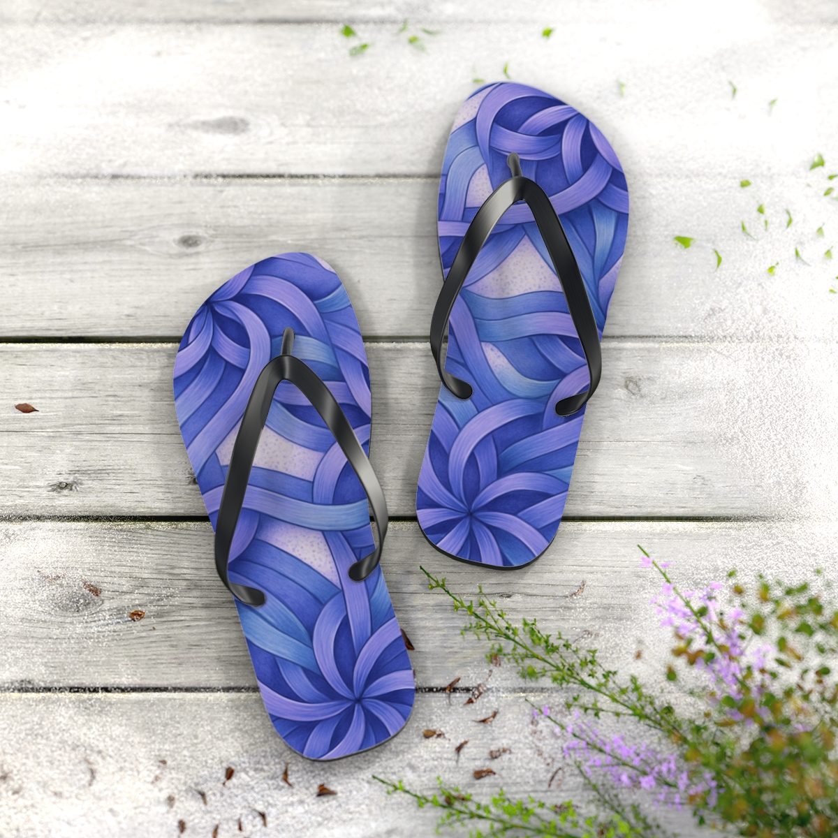 Orchid Drift Rosette Weave custom flip flops