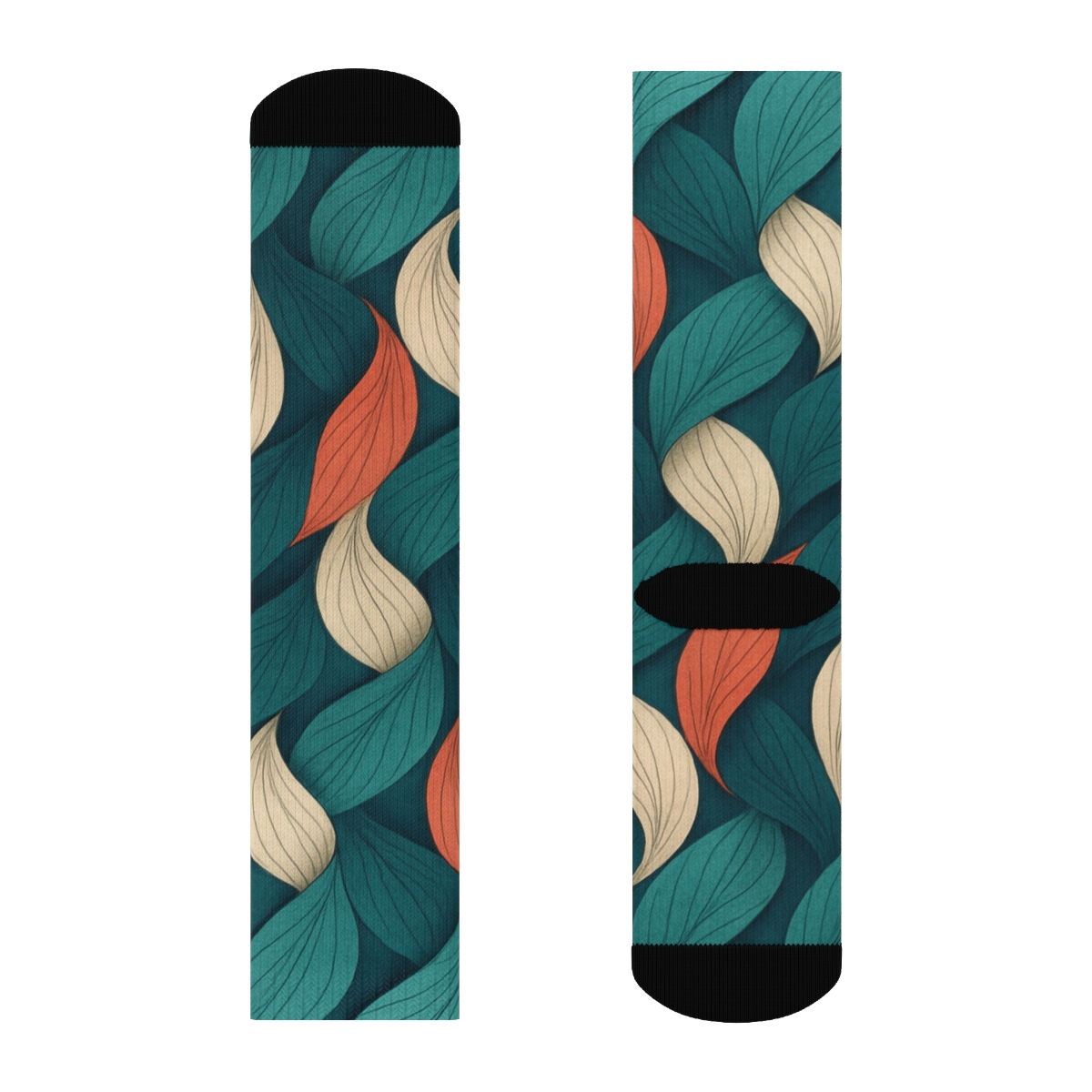 Orchid Petal Wave Interlace unique printed sockscustom socks