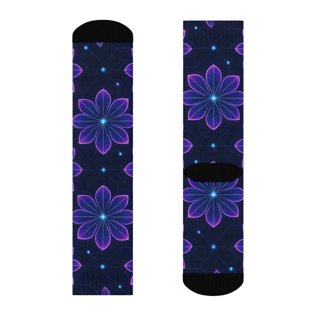 Orchid Pixel Petal Circuit designer logo socks