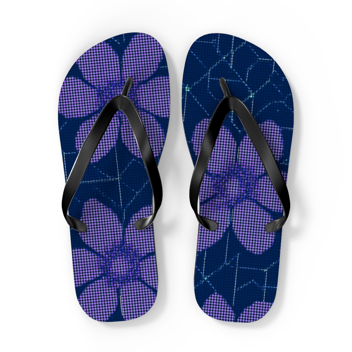 Orchid Pixel Vein Matrix colorful rubber flip flops