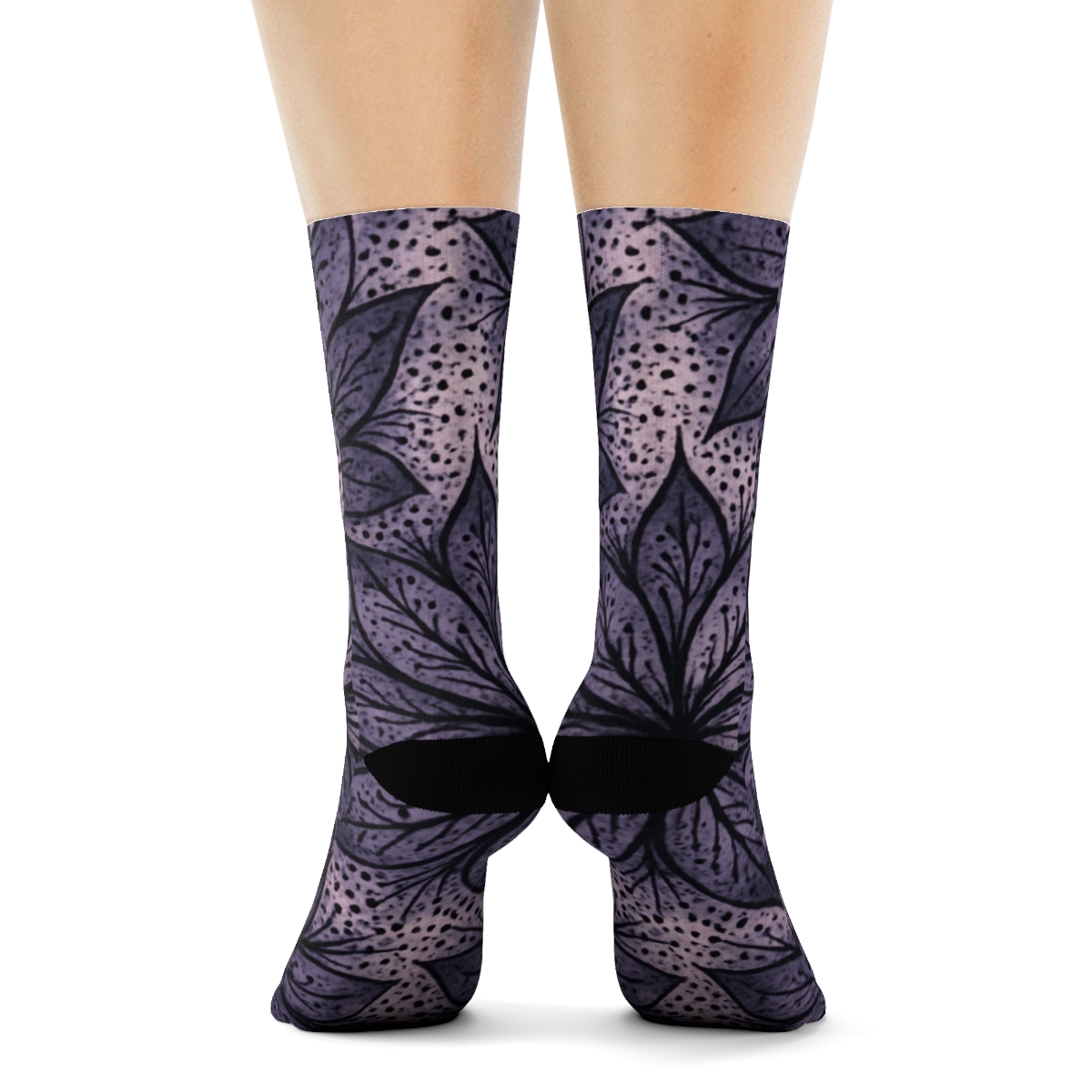 Orchid Pulse Fractal unique printed socks