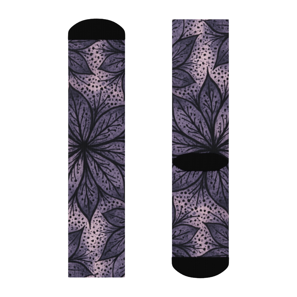 Orchid Pulse Fractal unique printed socks