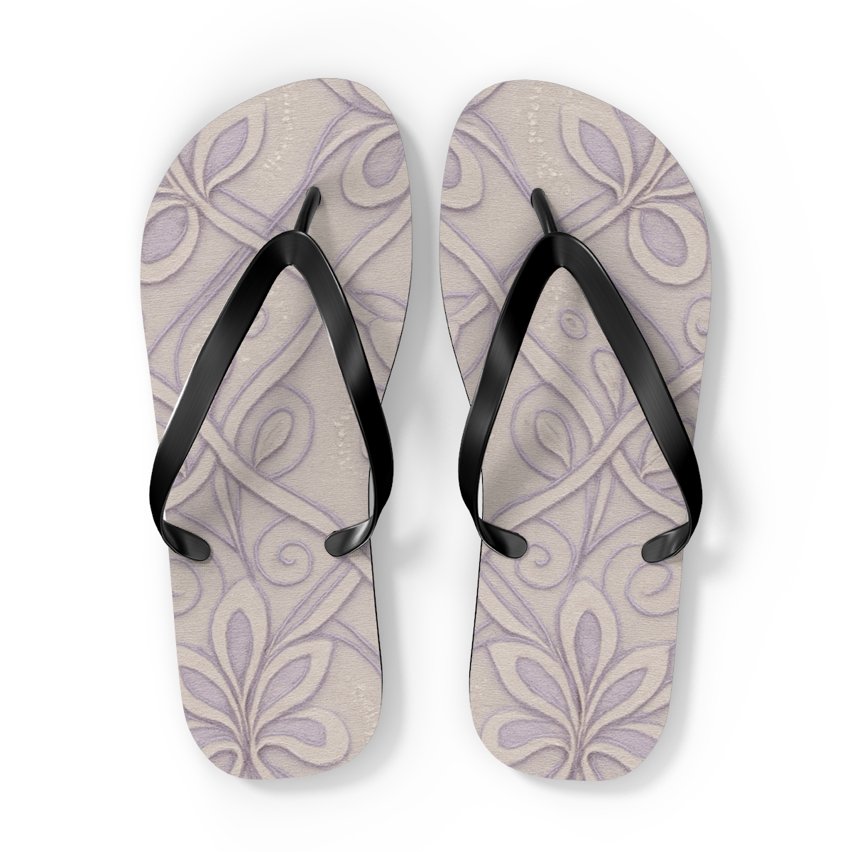 Orchid Ribbon Lattice personalized beach flip flops
