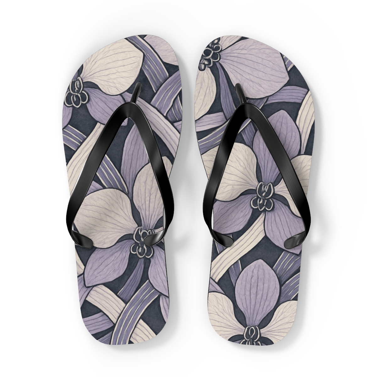 Orchid Ribbon Lattice trendy printed flip flops