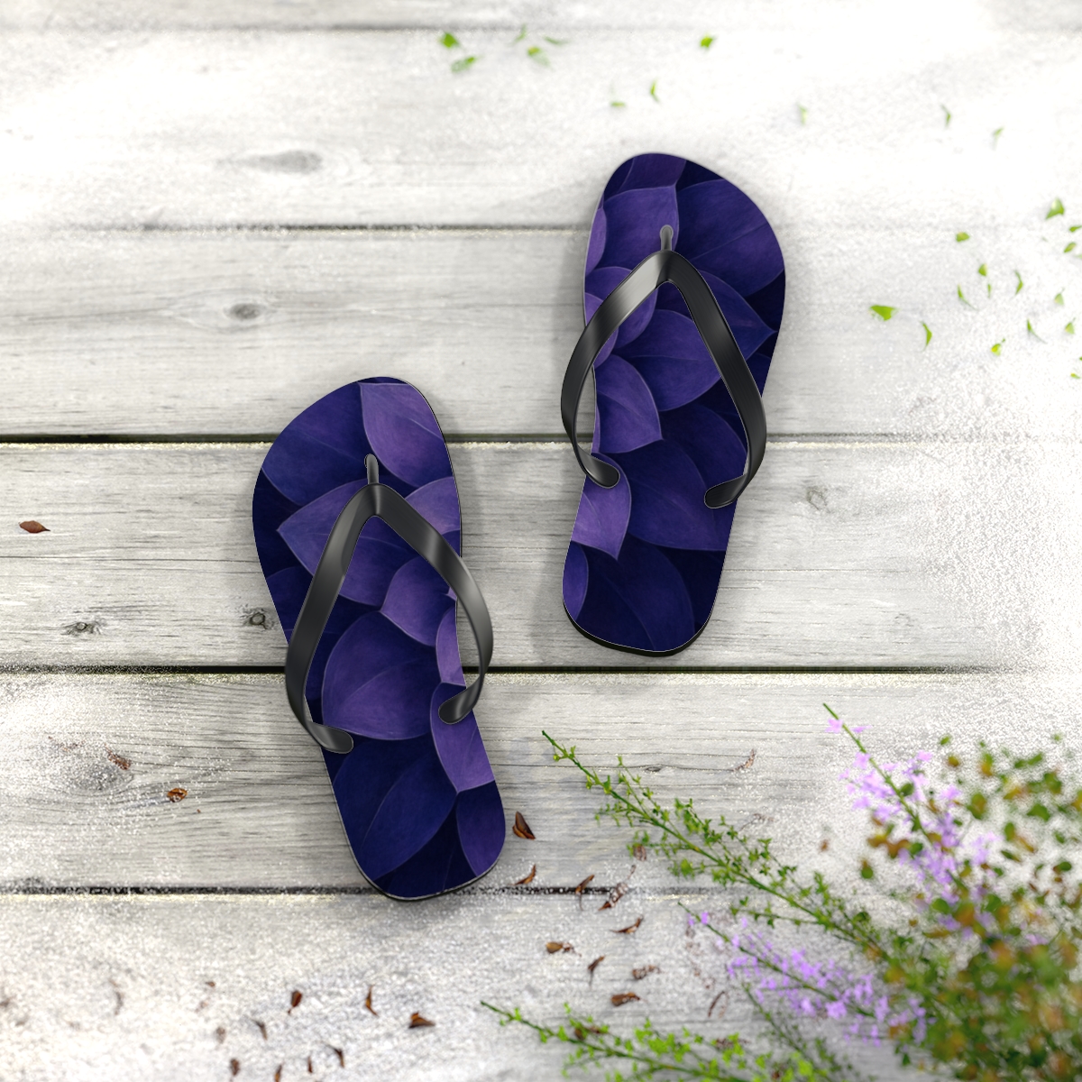 Lavender Spiral Bliss Flip Flops