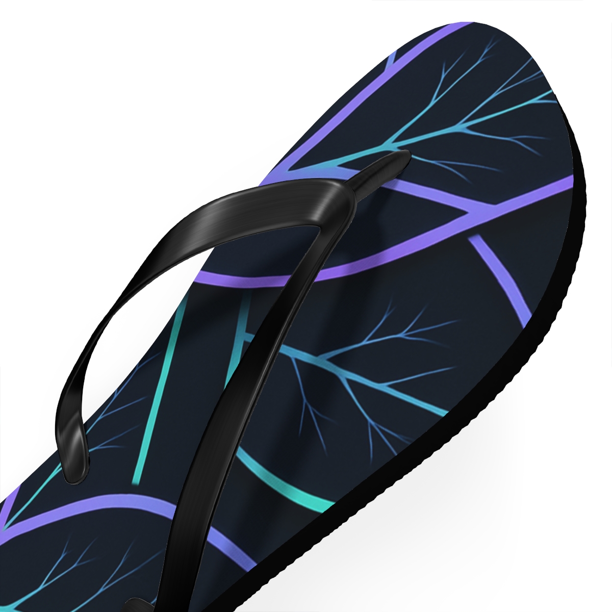 Orchid Vein Circuit Weave personalized beach flip flops
