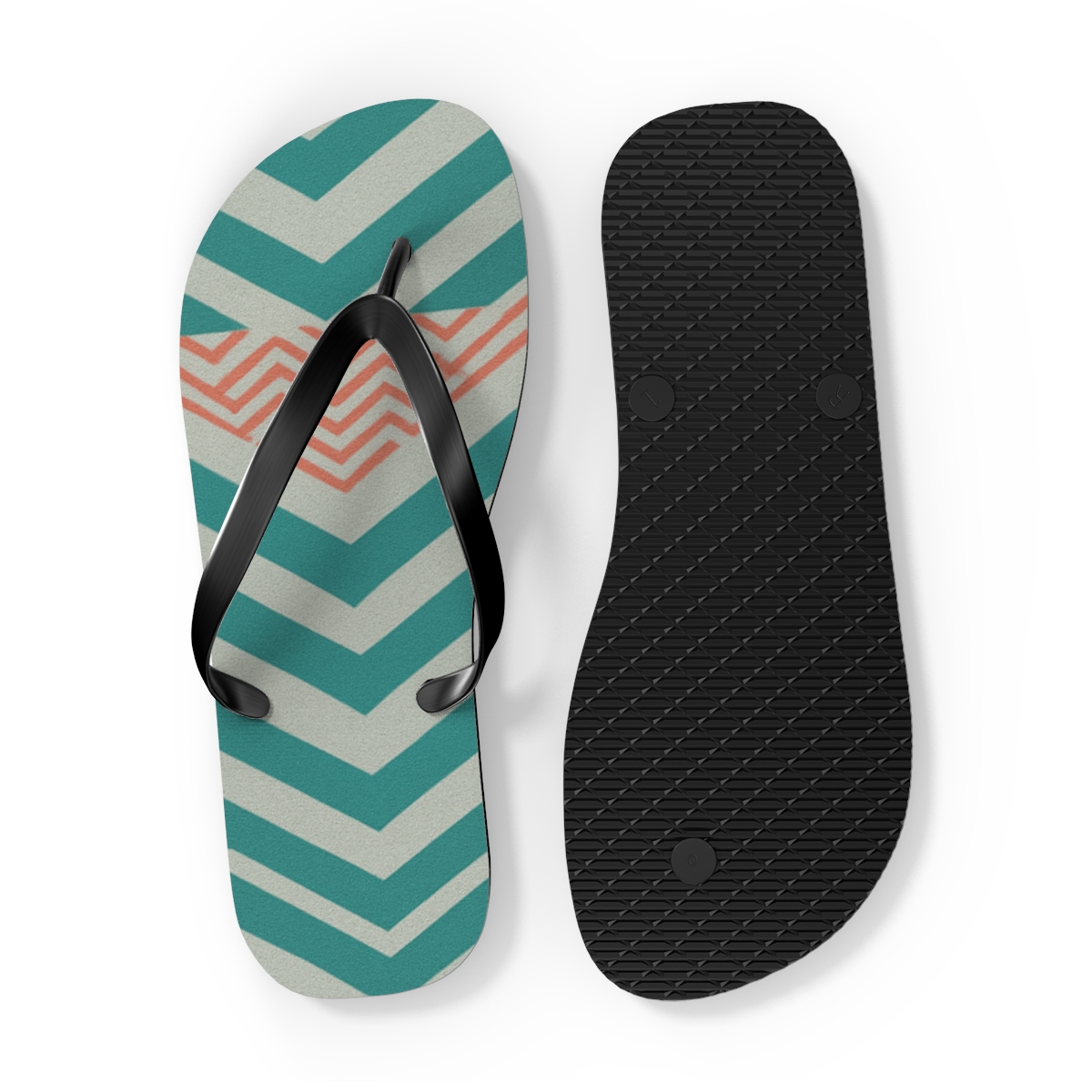 Oscillating Chevron Mosaic unique graphic flip flops