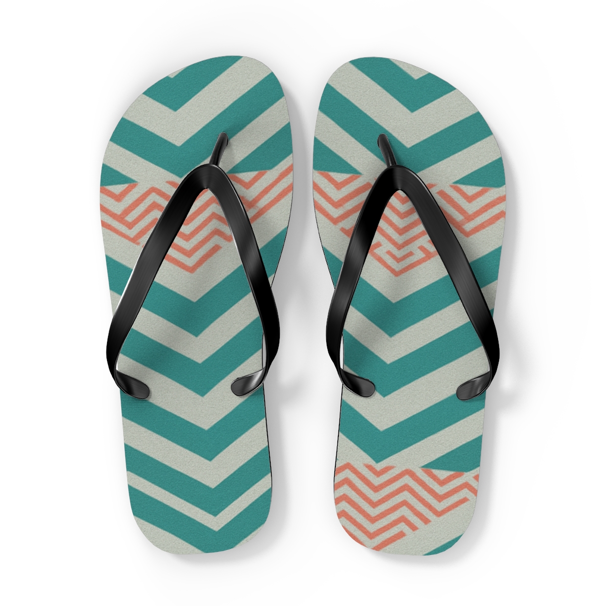 Oscillating Chevron Mosaic unique graphic flip flops