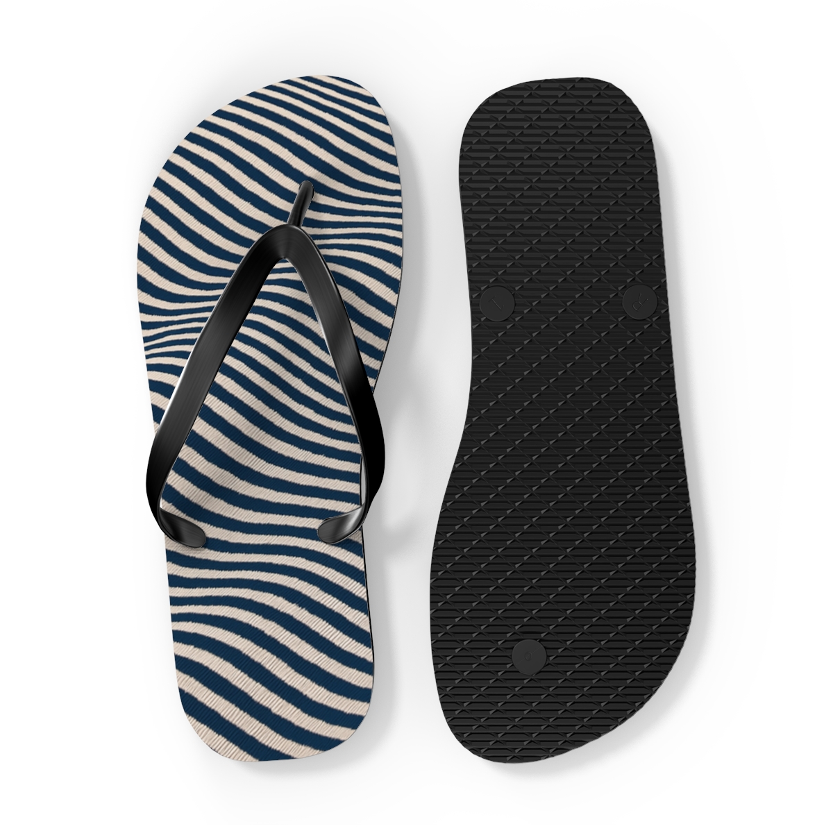 Oscillating Stripe Moire Field unique graphic flip flops