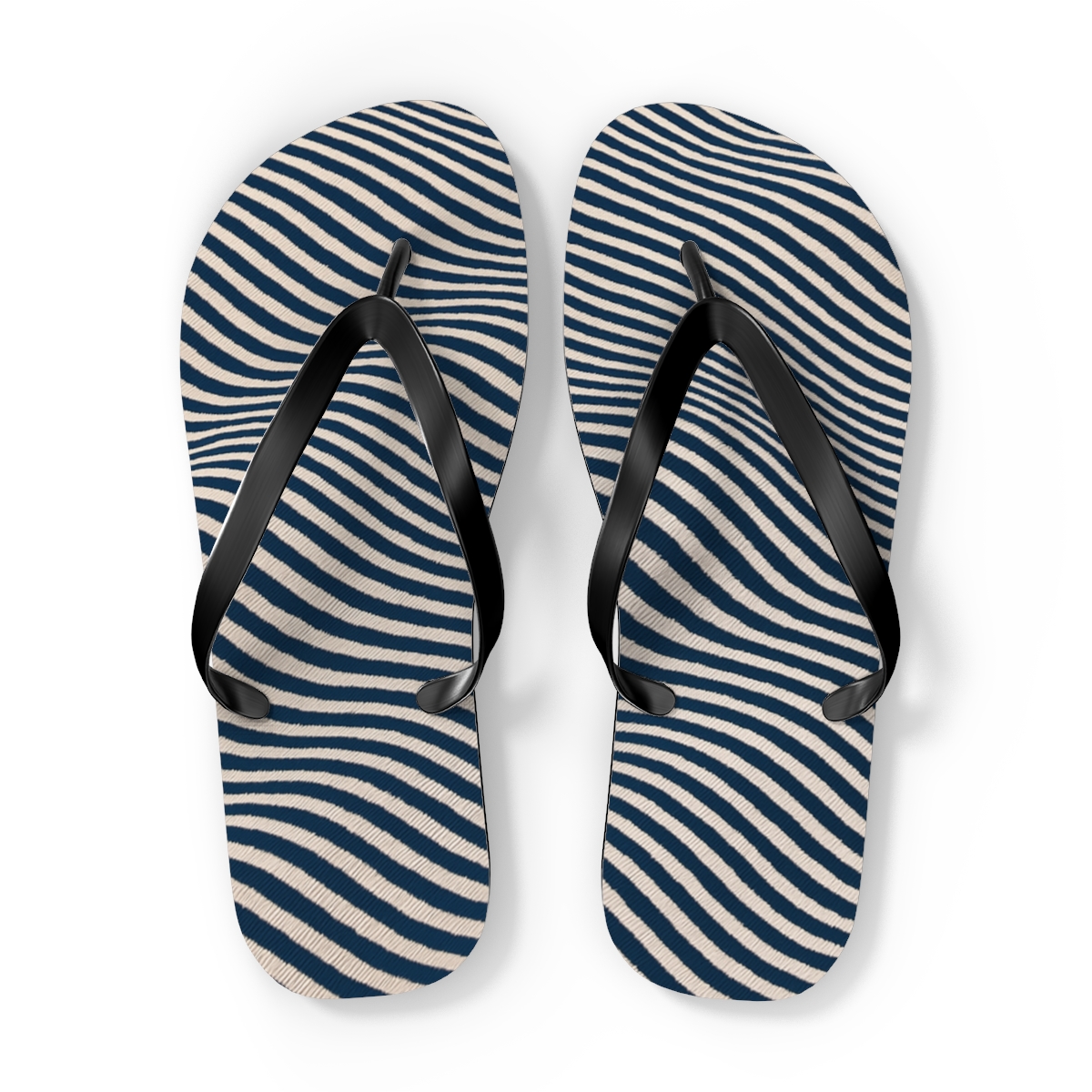 Oscillating Stripe Moire Field unique graphic flip flops