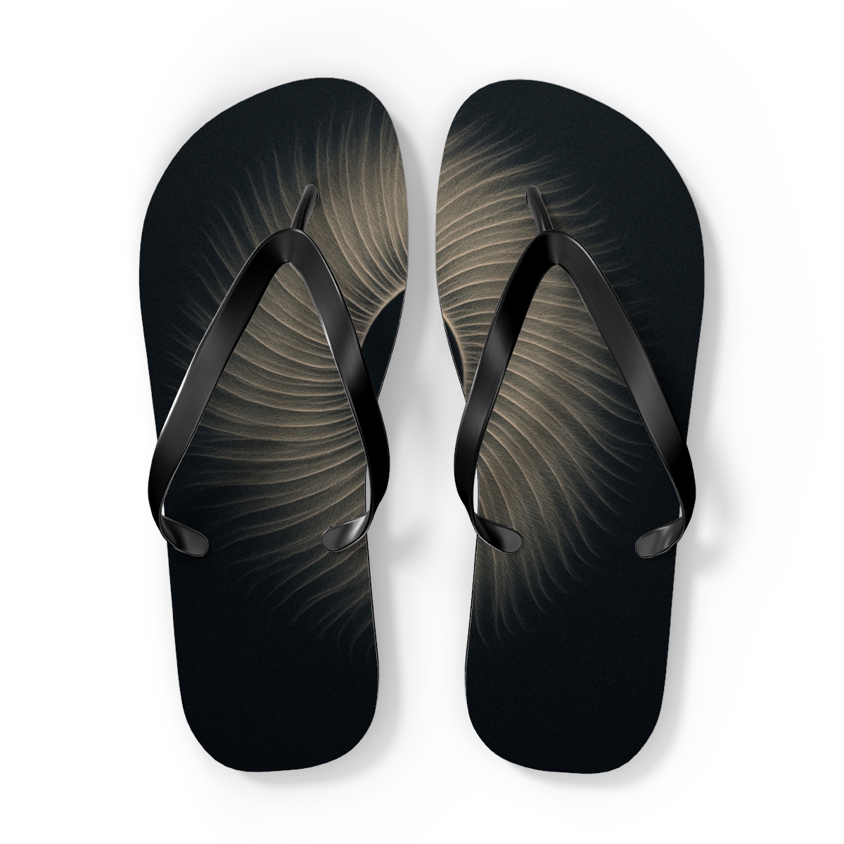 Owl Feather Silence Halo unique graphic flip flops