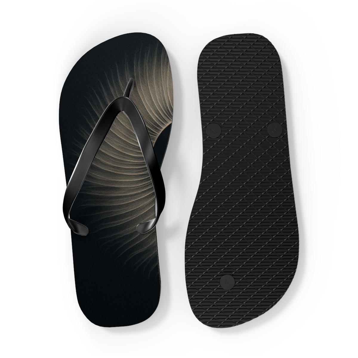 Owl Feather Silence Halo unique graphic flip flops